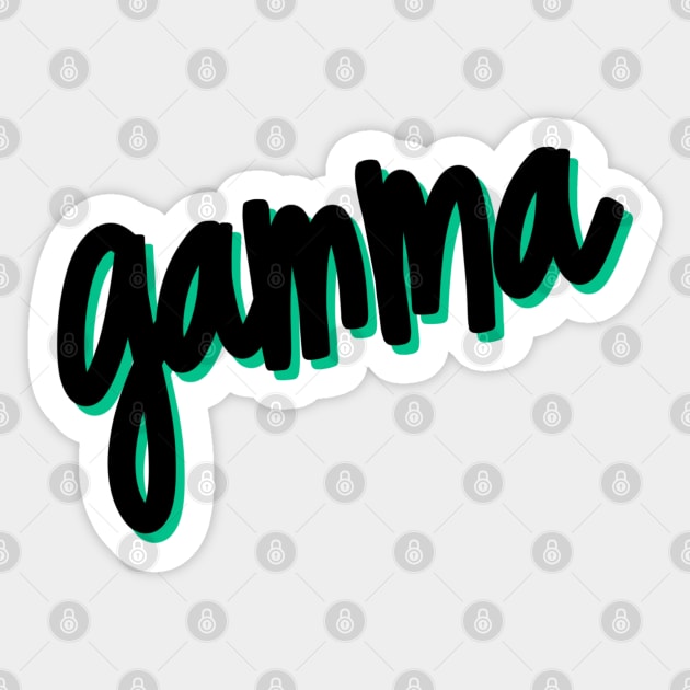 Greek Alphabet: gamma (black-green) Sticker by LetsOverThinkIt